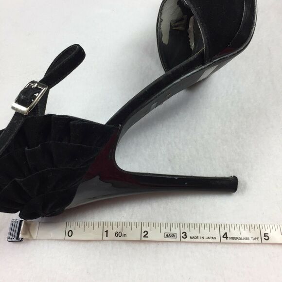 Dollhouse Maneater Heels Size 8.5 Sexy Black Ruffle Open Toe Pumps Womens 8 1/2 - Picture 8 of 8